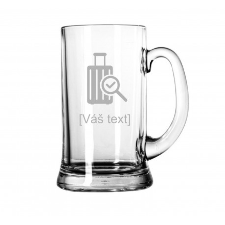 Your - Sandblasted glass litre with motive of a airport, of your choice and your text