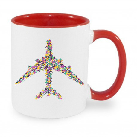 Ceramic mug - Colorful plane, different color