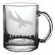 Your - Sandblasted glass mug with motive of a transport aircraft of your choice and your text