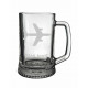 Your - Sandblasted glass half a pint with motive of a transport aircraft of your choice and your text