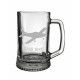 Your - Sandblasted glass half a litre with motive of a sport aircraft of your choice and your text