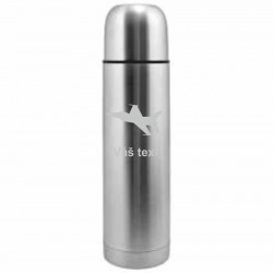 Your - Sandblasted stainless steel thermos with motive of a military, of your choice and your text