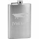 Your - Sandblasted stainless steel hip flask with motive of a sport aircraft of your choice and your text