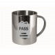 Your - Sandblasted stainless steel mug with motive of a airport, of your choice and your text